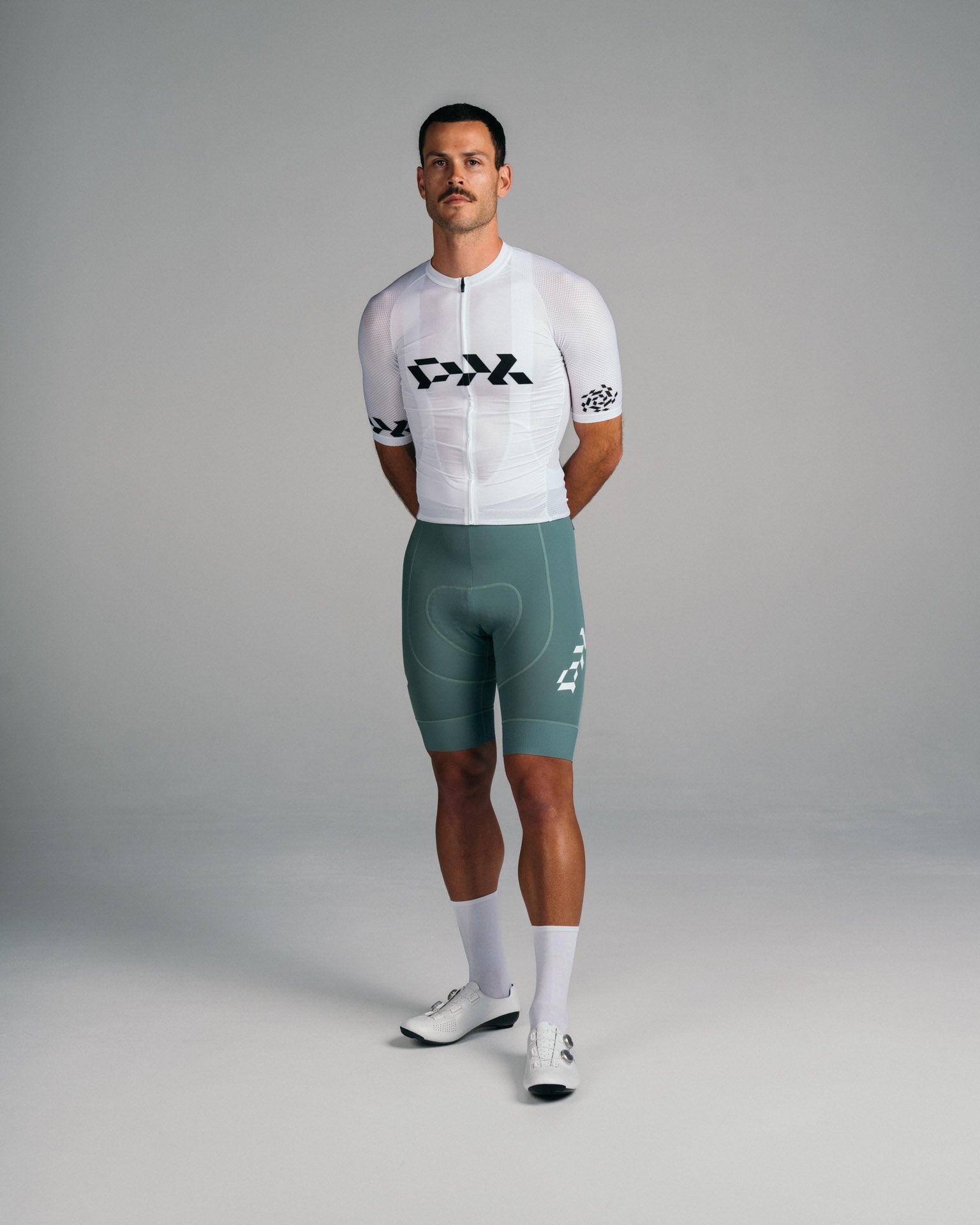 Mens Core Cycling Jersey White Black Pedal Mafia Pedal Mafia