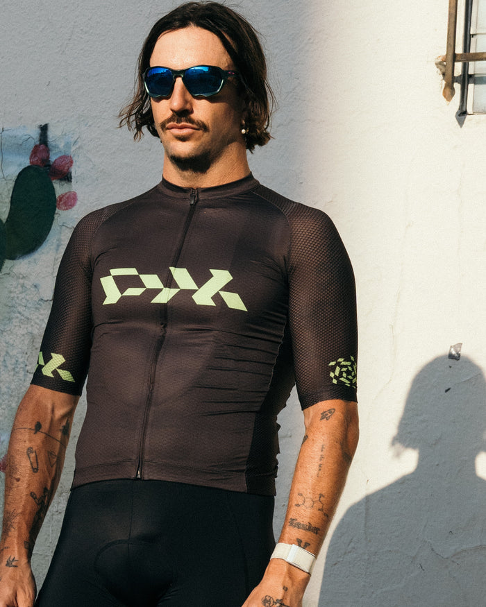 Mens Core Jersey - Carbon Black Lime