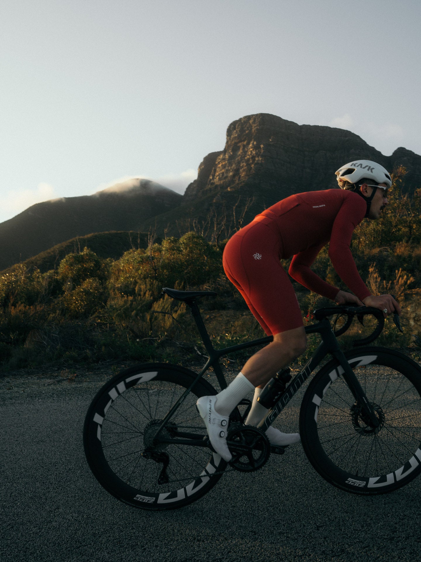 Men's Pro Long Sleeve Jersey Deep Terracotta Pedal Mafia Australia
