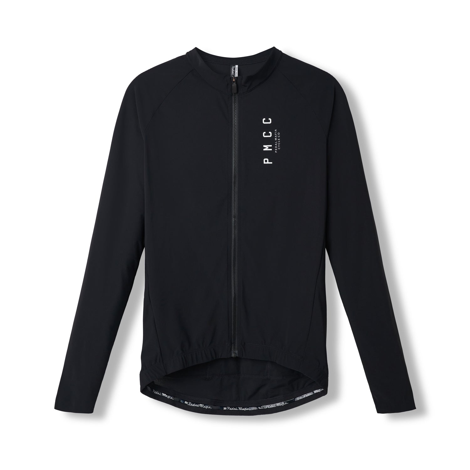 Mens Long Sleeve Pmcc Cycling Jersey Black White V2 Pedal Mafia