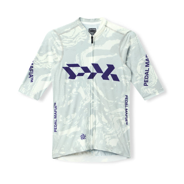 Men's Pro Race Jersey - Glitch Flow White Noise | Pedal Mafia