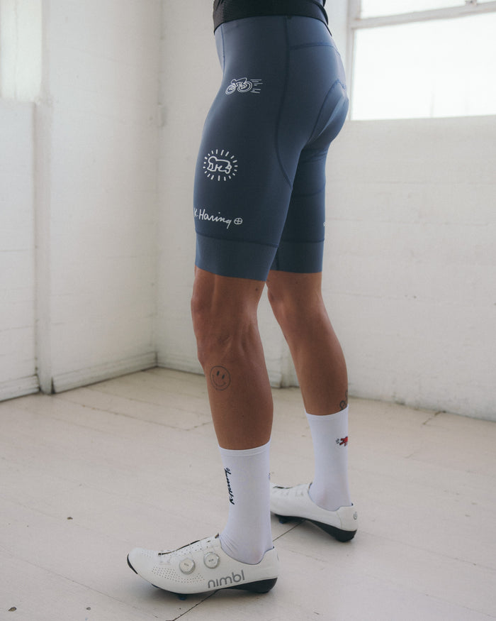 Men's Core Bib Shorts - Keith Haring x PM Grey