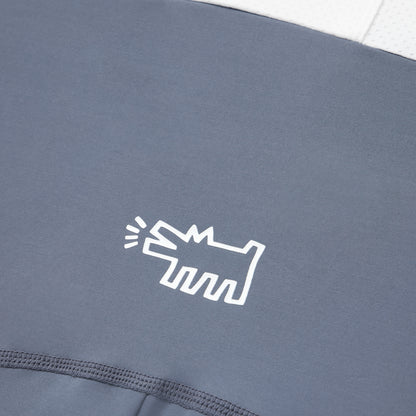 Men's Core Bib Shorts - Keith Haring x PM Grey