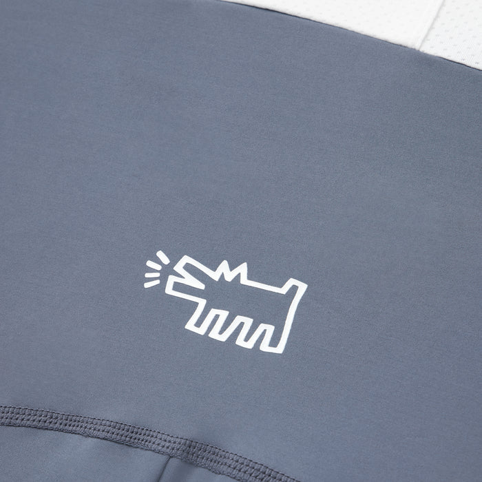 Men's Core Bib Shorts - Keith Haring x PM Grey