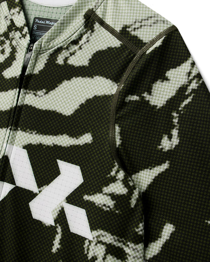 Men's Pro Race Jersey - Glitch Flow Desert Green