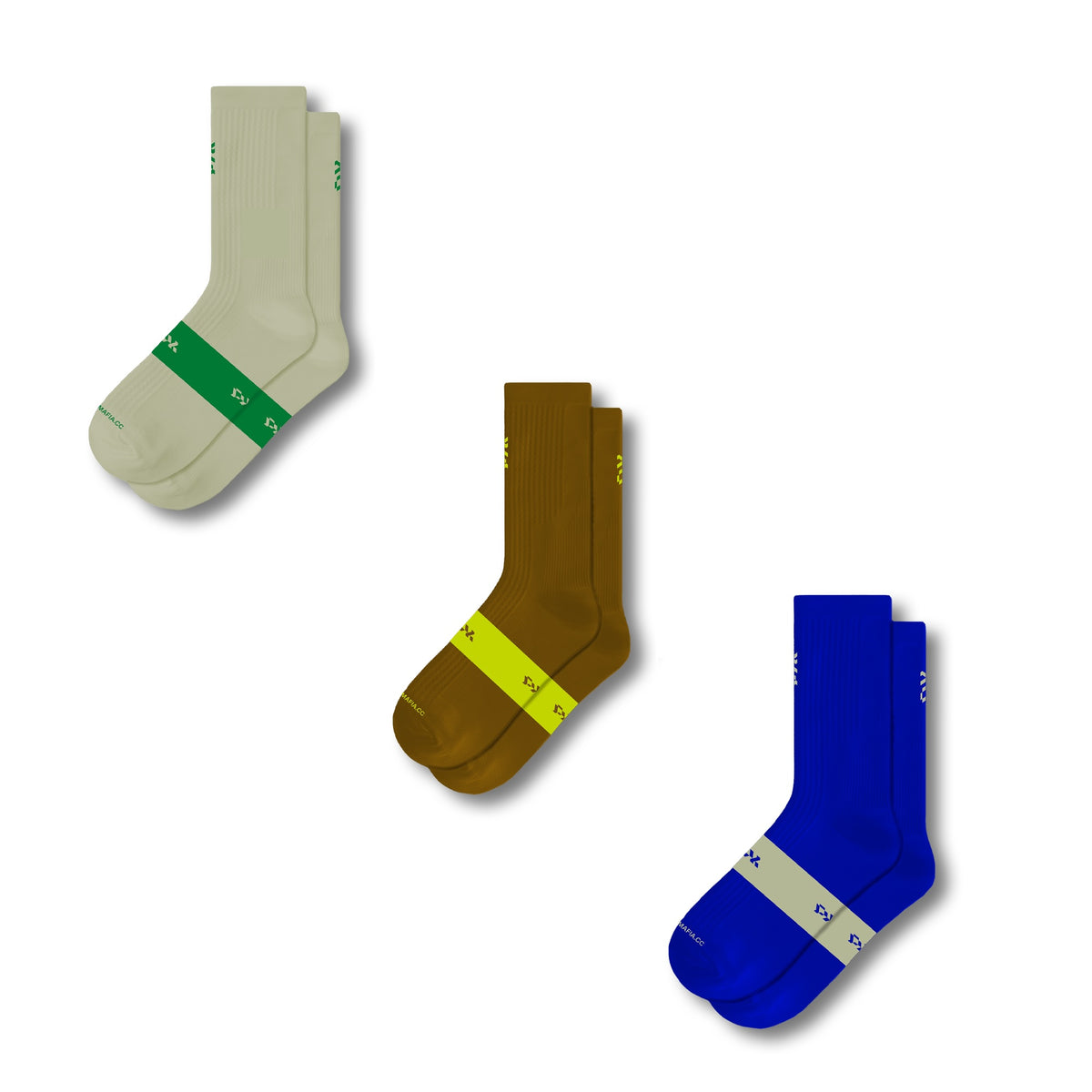 Flight Sock 3 Pack - Sand / Brown / Blue
