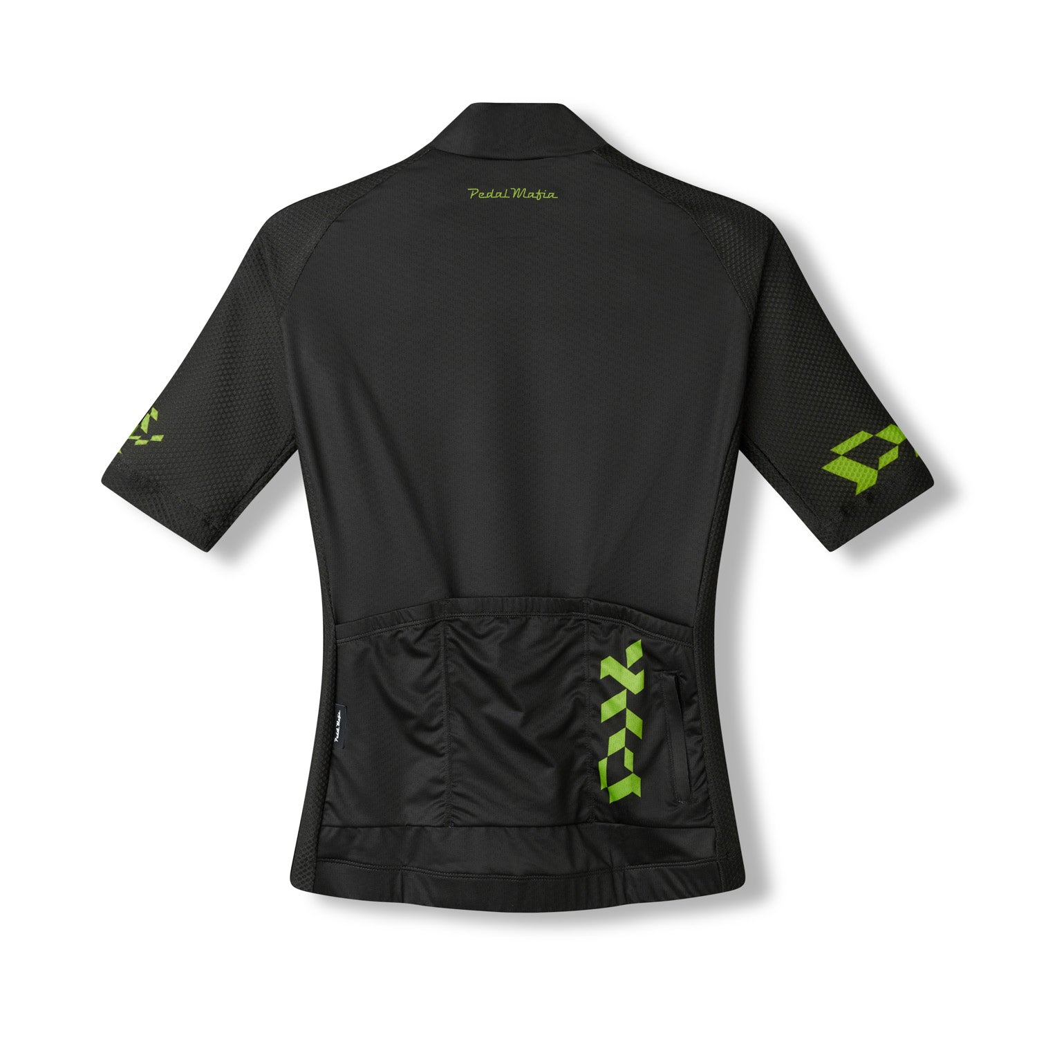 Womens Core Cycling Jersey Carbon Black Lime Pedal Mafia Pedal