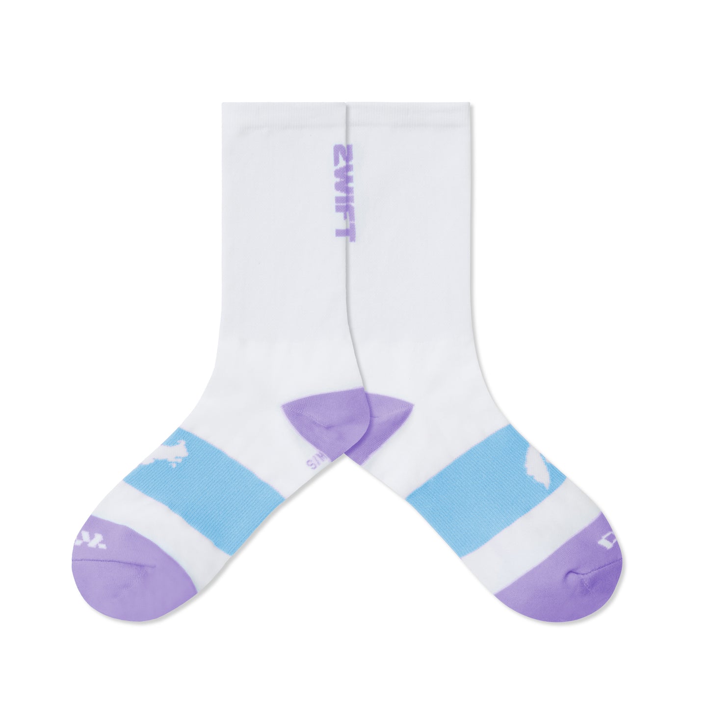 Cycling Socks - Watopia Essentials White w/ Lavender