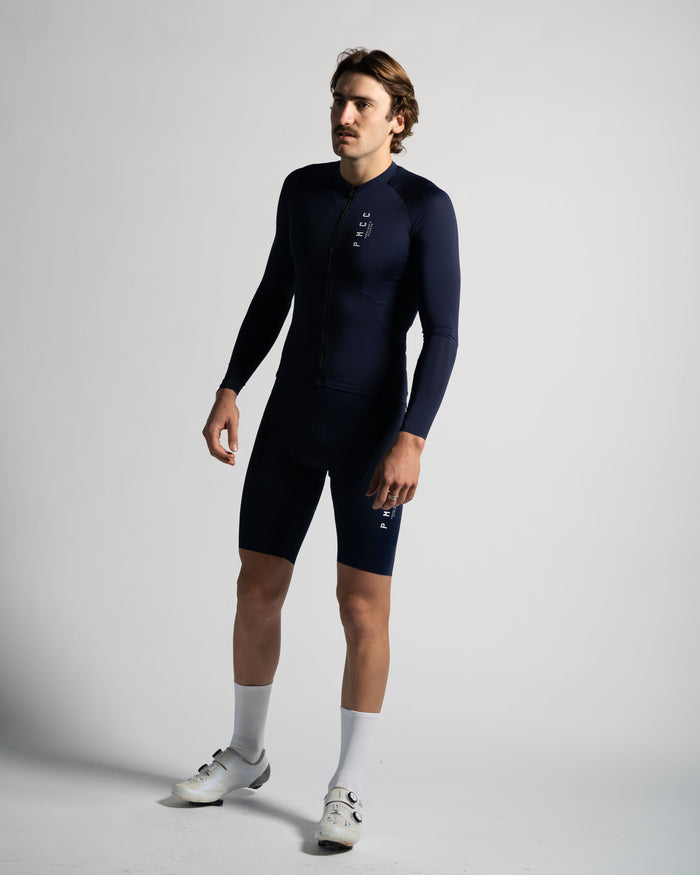 Mens Long Sleeve PMCC Jersey - Navy White V2