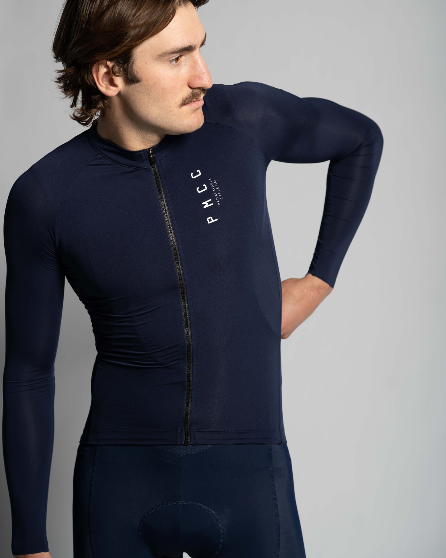 Mens Long Sleeve PMCC Jersey - Navy White S22